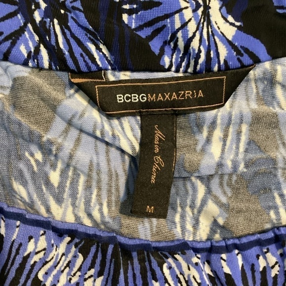 BCBGMAXAZRIA Ania Border Print Shift Dress Size M Blue - Picture 6 of 7